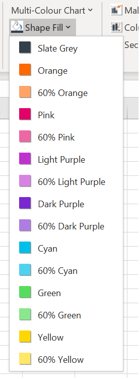 Excel custom colours