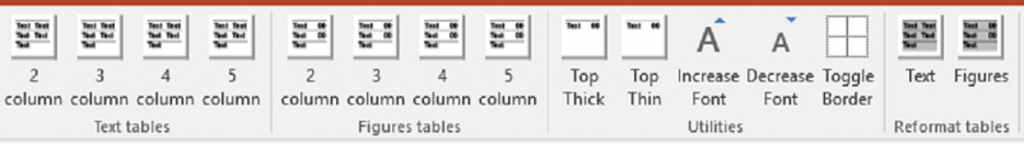 PowerPoint templates custom table add-in